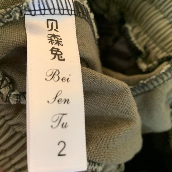 Cargo Pants Baggy oversized Y2K Style Elastic Band Waist Wide Leg Size 2 - Picture 9 of 9